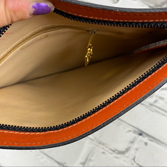 Anne Klein leather and suede camel brown  clutch/wristlet - Picture 5 of 9